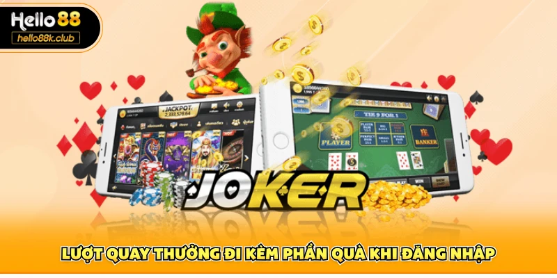 Lượt quay thưởng đi kèm phần quà khi đăng nhập