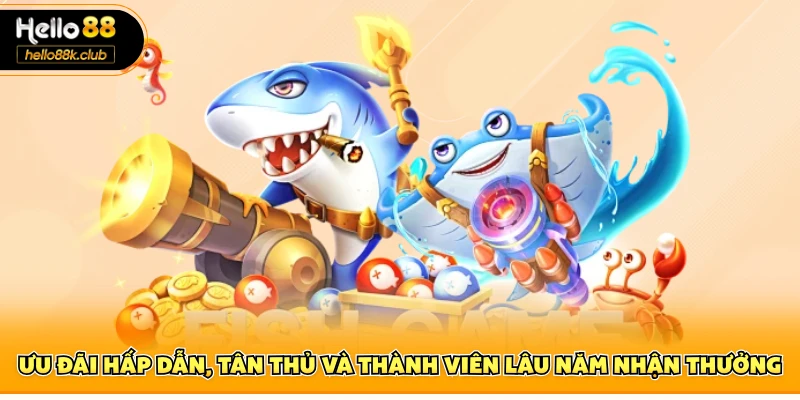 Fc Bắn Cá Hello88 – Trải Nghiệm Trò Chơi Thú Vị Và Tỷ Lệ Thắng Cao 3 Ưu đãi hấp dẫn, tân thủ và thành viên lâu năm nhận thưởng